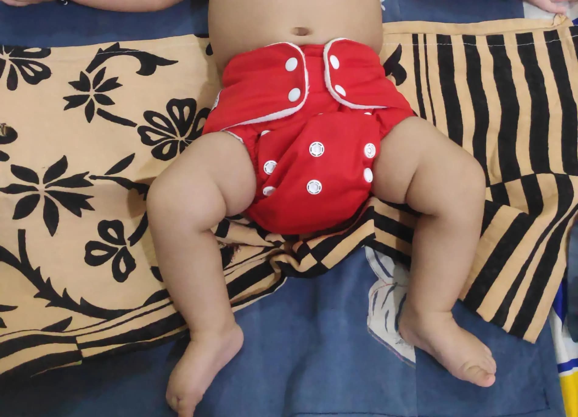 Baby Adjustable Washable & Reusable Cloth Diaper With Dry Feel, Absorbent Insert Pad (3M-3Y) | Oeko-Tex Certified - Red, Blue, Purple - Pack of 3