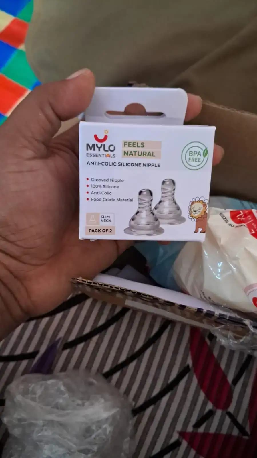 Feels Natural Anti Colic Slow (S) Flow Grooved Baby Nipple | BPA Free | Breast-Like Nipple | Food Grade Material | Wide Base for Better Latch | Can be Sterilized | Microwave Safe | Fits Most Standard Bottles - Pack of 2