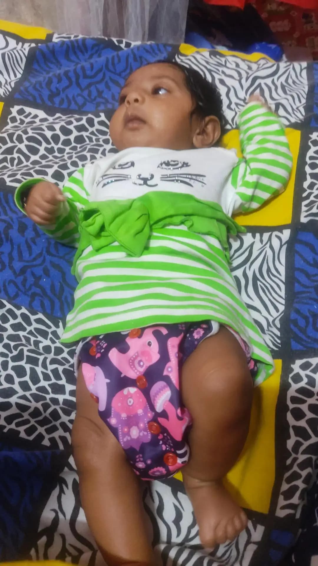 Adjustable Washable & Reusable Cloth Diaper With Dry Feel, Absorbent Insert Pad (3M-3Y) Prevents Rashes - Floral Spring - Pack of 1