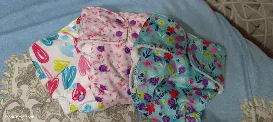 Adjustable Washable & Reusable Cloth Diaper With Absorbent Insert Pad (3M-3Y) | Oeko-Tex Certified - Rainbow, Floral Spring & Heart Doodles