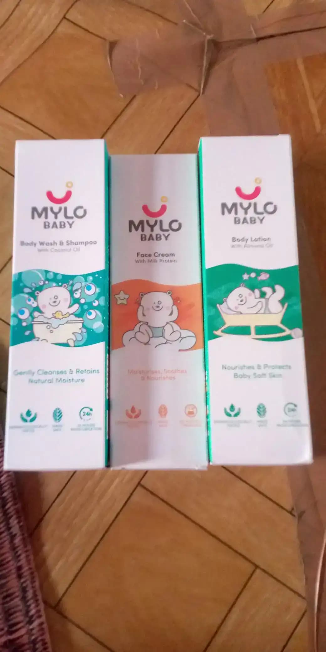 Baby Bath Essentials - Baby Body Wash & Shampoo (200 ml) and Mylo Care Baby Lotion (200 ml) | Tear Free Formulation | 24 Hours Moisturization