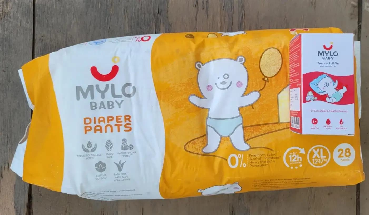Super Saver Combo - Baby Diaper Pants Medium (M) 7-8 kgs - (76 count) Leak Proof + Extra Virgin Coconut Oil (200ml)