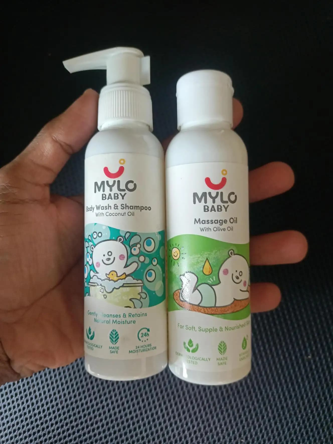 Mylo Baby Bath Regime Kit - Baby Massage Oil, Baby Head to Toe Wash & Baby Talc-Free Powder