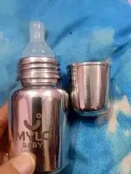 Stainless Steel Feeding Sipper Bottle | BPA Free | Anti-Colic | 100% Food Grade | Feels Natural Baby Bottle | Non-toxic Rust Free - 140 ml