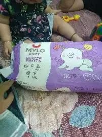 Mylo Baby New Born Tape Diapers | Size upto 5 kgs | 52 count | Naval Protection | Wetness Indicator | Rash Free | 12 Hours Protection