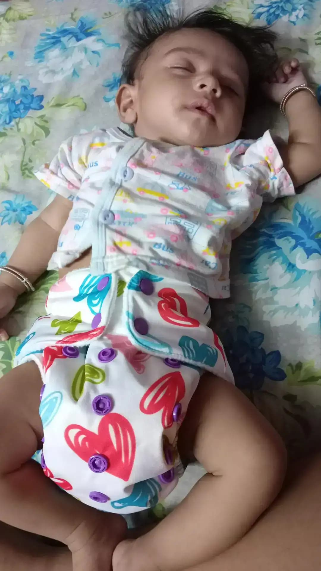 Adjustable & Reusable Cloth Diaper with Leaksafe & Ultra Absorb Pad (3M-3Y) - Floral Spring Print - Pack of 1