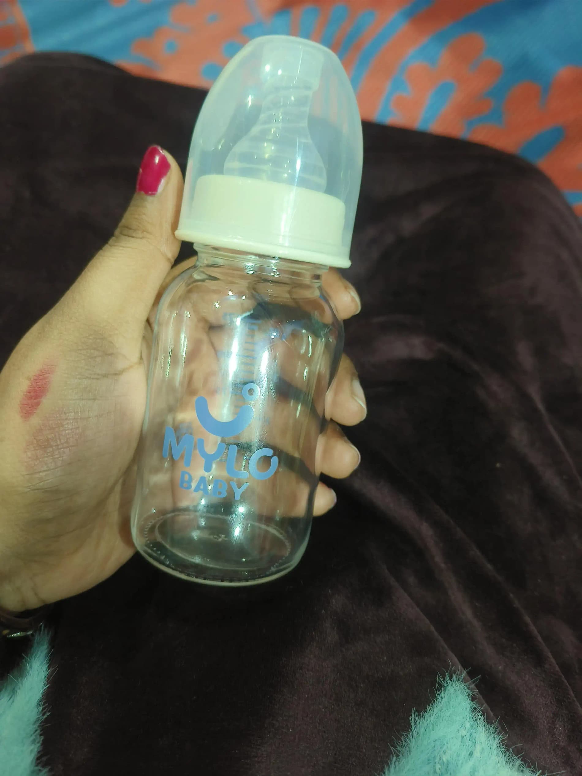 Glass Feeding Bottle | BPA Free | Anti-Colic | 100% Food Grade | Stain & Odor Free - 125 ml