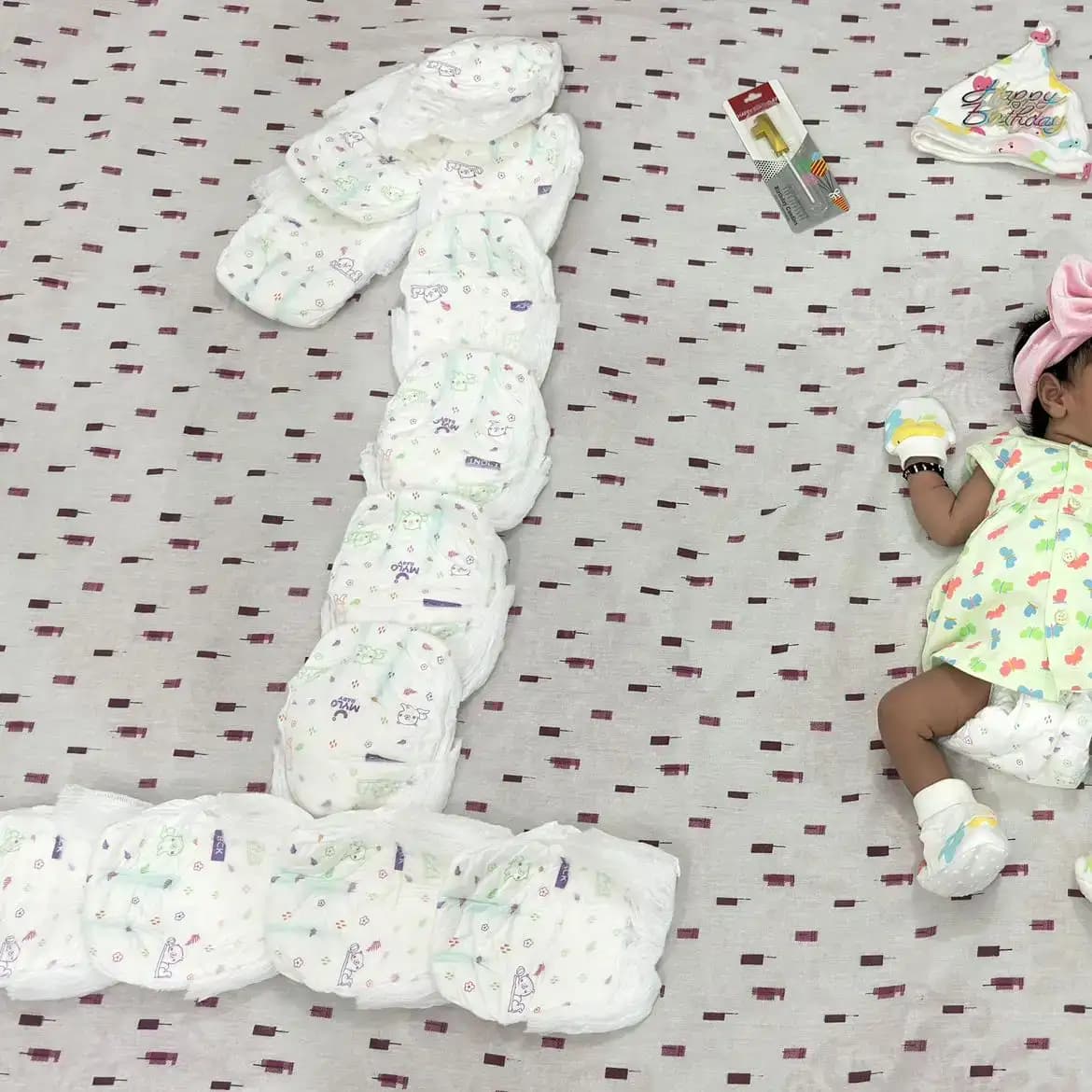 Mylo Baby New Born Diaper Pants | Size upto 5 kgs (78 count) | 12 Hours Protection | Rash Free | ADL Technology (Pack of 1)