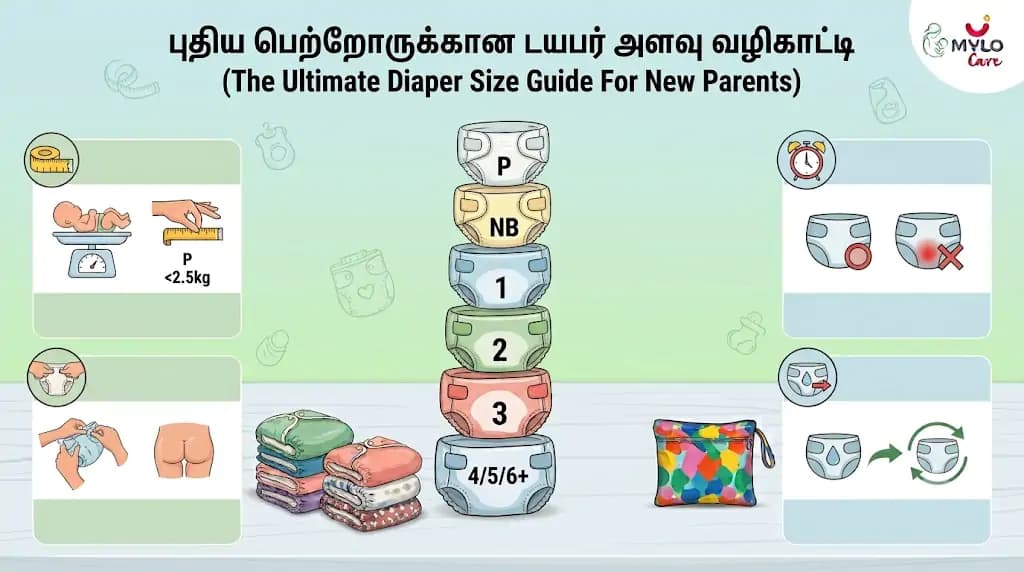 புதிய பெற்றோருக்கான டயபர் அளவு வழிகாட்டி (The Ultimate Diaper Size Guide For New Parents in Tamil)