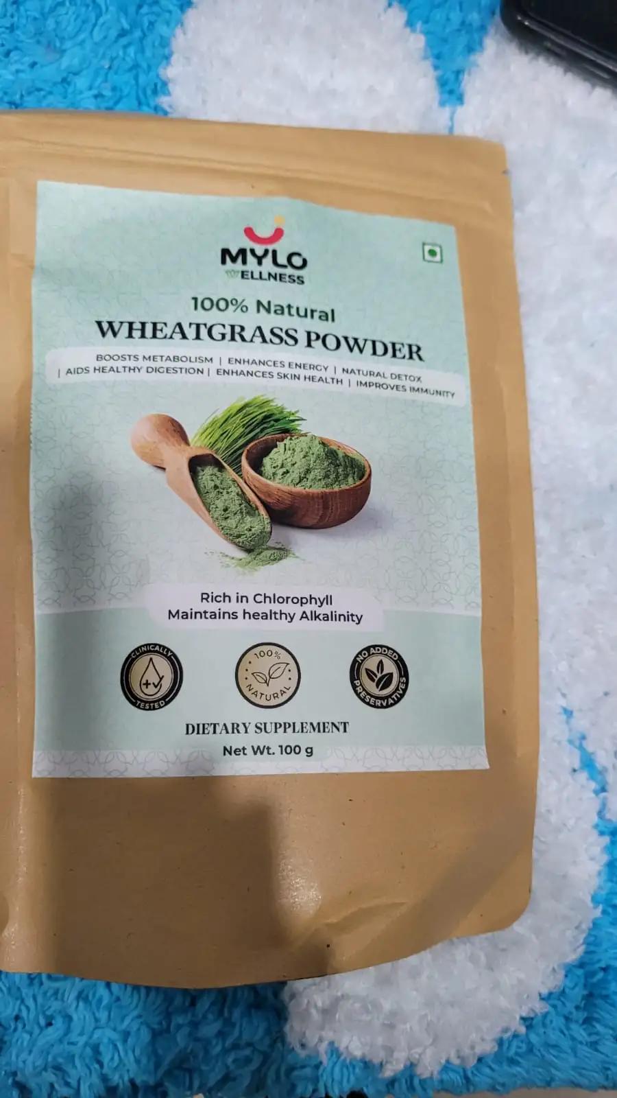 Wheatgrass Powder | 100% Natural Ingredients | Aids Healthy Digestion | Boosts Metabolism | Clinically Tested - (100gm)