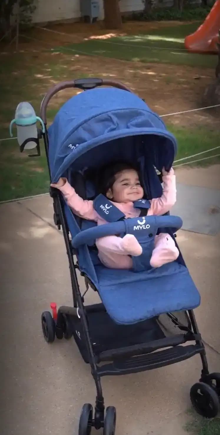 Riviera Ultra-Light Premium Baby Stroller for 0-3 Year | Baby Pram for Toddlers & Kids | 5 Point Safety Harness | Compact Design | Air Travel Friendly - Blue