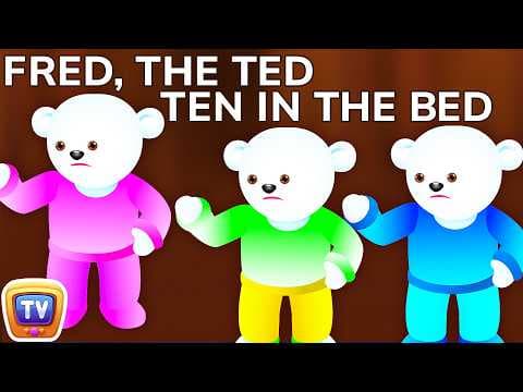 Ten In The Bed Nursery Rhyme With Lyrics - Cartoon Animation Rhymes & Songs for Children