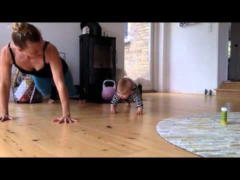 Baby Fitness and Mom Fitness - 8 months old baby gives mom a good workout ORIGINAL video vol. 1