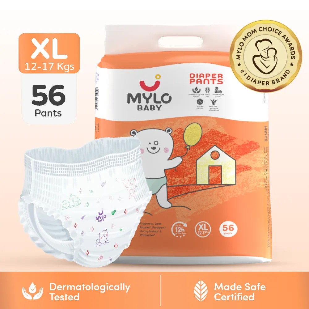 Mylo Baby Diaper Pants XL Size 12-17 kgs Pack of 56