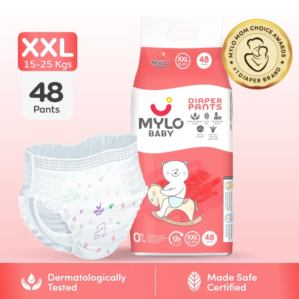 Mylo Baby Diaper Pants Extra Large (XXL) Size 15-25 kgs (48 count) - Pack of 1