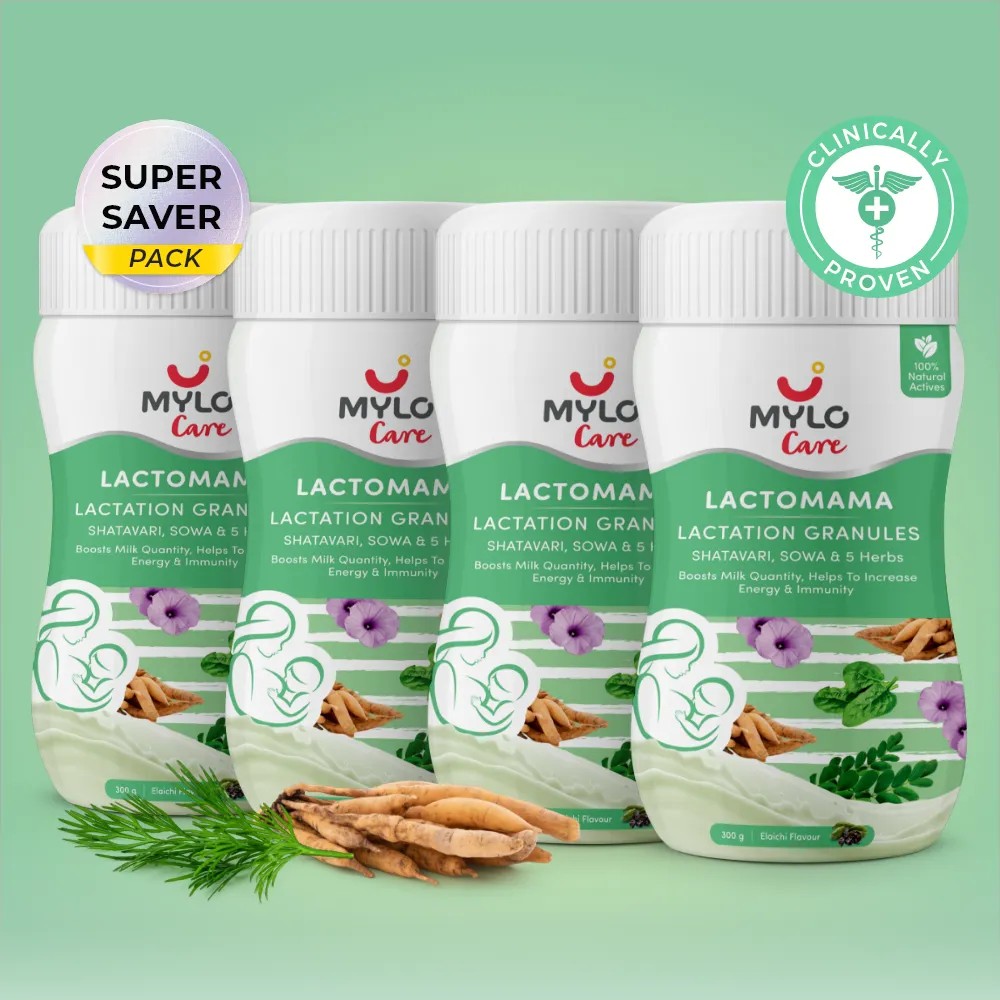 Mylo LactoMama ™ | With Shatavari, Sowa & 5 herbs | Natural Supplement for Boosting Breast Milk | 100% Natural Ingredients | 300g | Pack of 4 | Elaichi