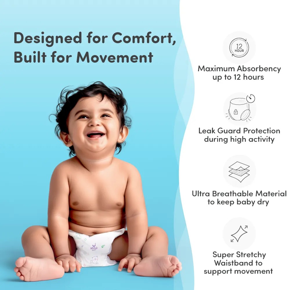 Baby Diaper Pants (XXXL) Size 18-35 kgs (52 count) Leak Proof | Lightweight | Rash Free | 12 Hours Protection | ADL Technology (Pack of 2)