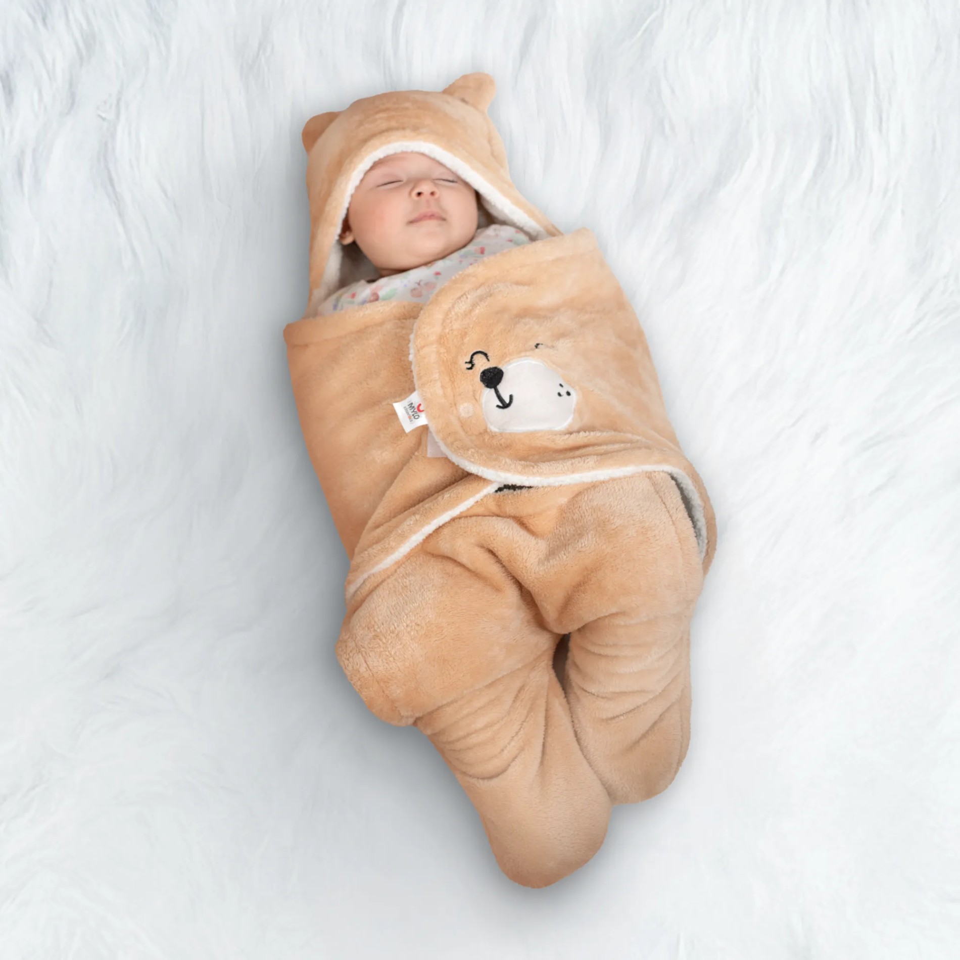 Baby Wrapper for New Born | Baby Swaddling Wrapper | 4-in-1 All Season AC Blanket cum Sleeping Bag for Baby 0-6 Months - Light Brown