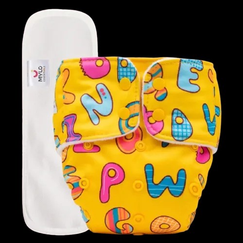 Adjustable & Reusable Cloth Diaper - ABC Print - Pack of 1