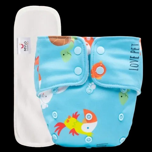 Adjustable Washable & Reusable Cloth Diaper - Pet Love - Pack of 1