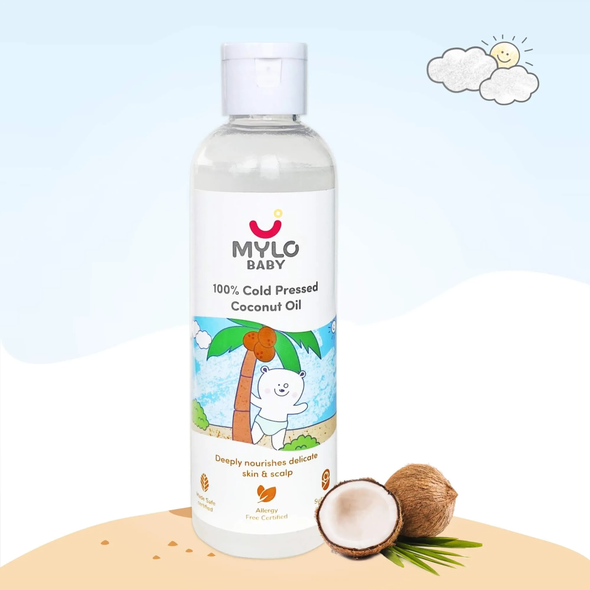 Mylo Baby 100% Cold Pressed Coconut Oil | 200 ml