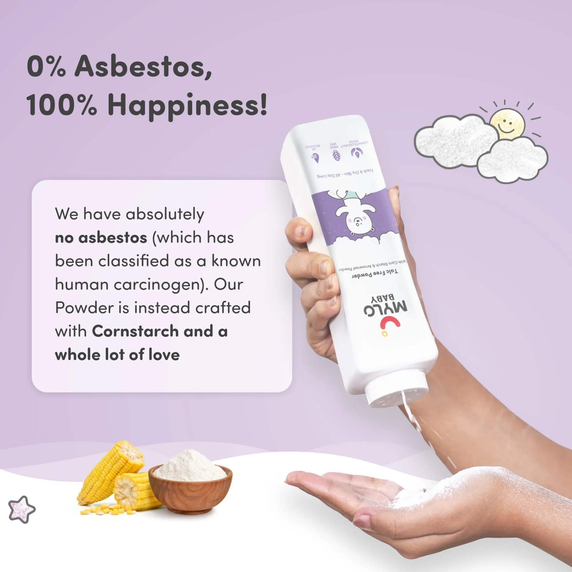 Baby Powder for Kids | Talc Free Powder |Made Safe Australia Certified | Absorbs Extra Oil | Relieves Itchiness | Softens Skin | Safe for all skin types - 400 gm