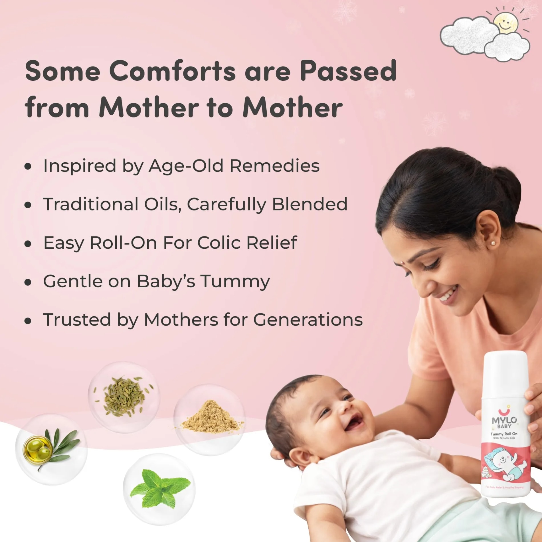 Tummy Roll On For Baby | Made Safe Australia Certified | Relieves Gas & Colic | Promotes Healthy Burping | Reduces Acid Reflux | 40 ml