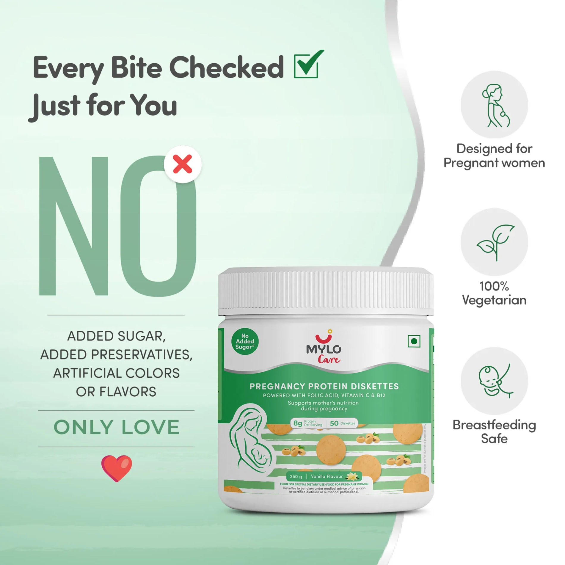 Mylo Care - Pregnancy Protein Diskettes - 500gm (100 Diskettes)