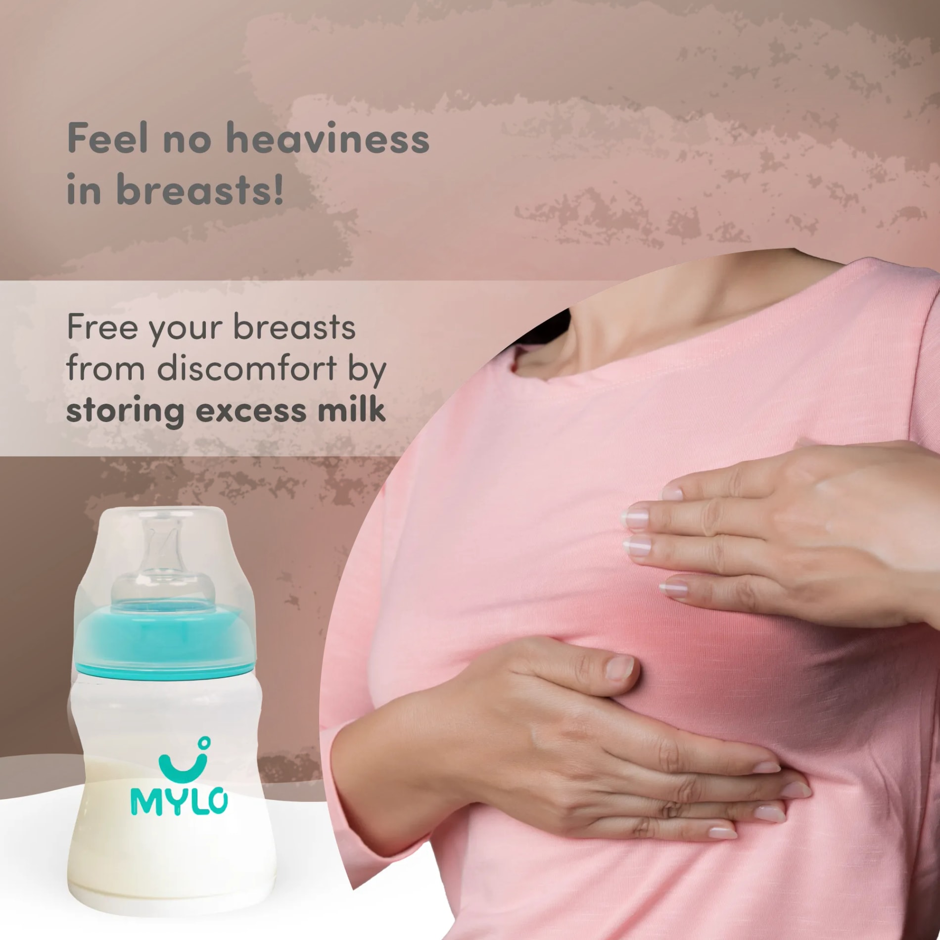 Manual Breast Pump For Feeding Mothers | Anti Colic & BPA Free | Compact & Lightweight | Easy to hold | Easy to Clean | With Bottle (150 ml)