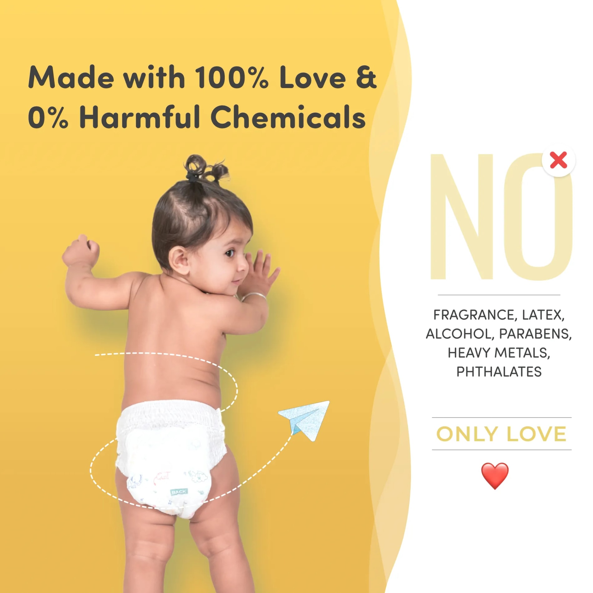 Mylo Baby New Born Diaper Pants | Size upto 5 kgs (78 count) | 12 Hours Protection | Rash Free | ADL Technology (Pack of 1)