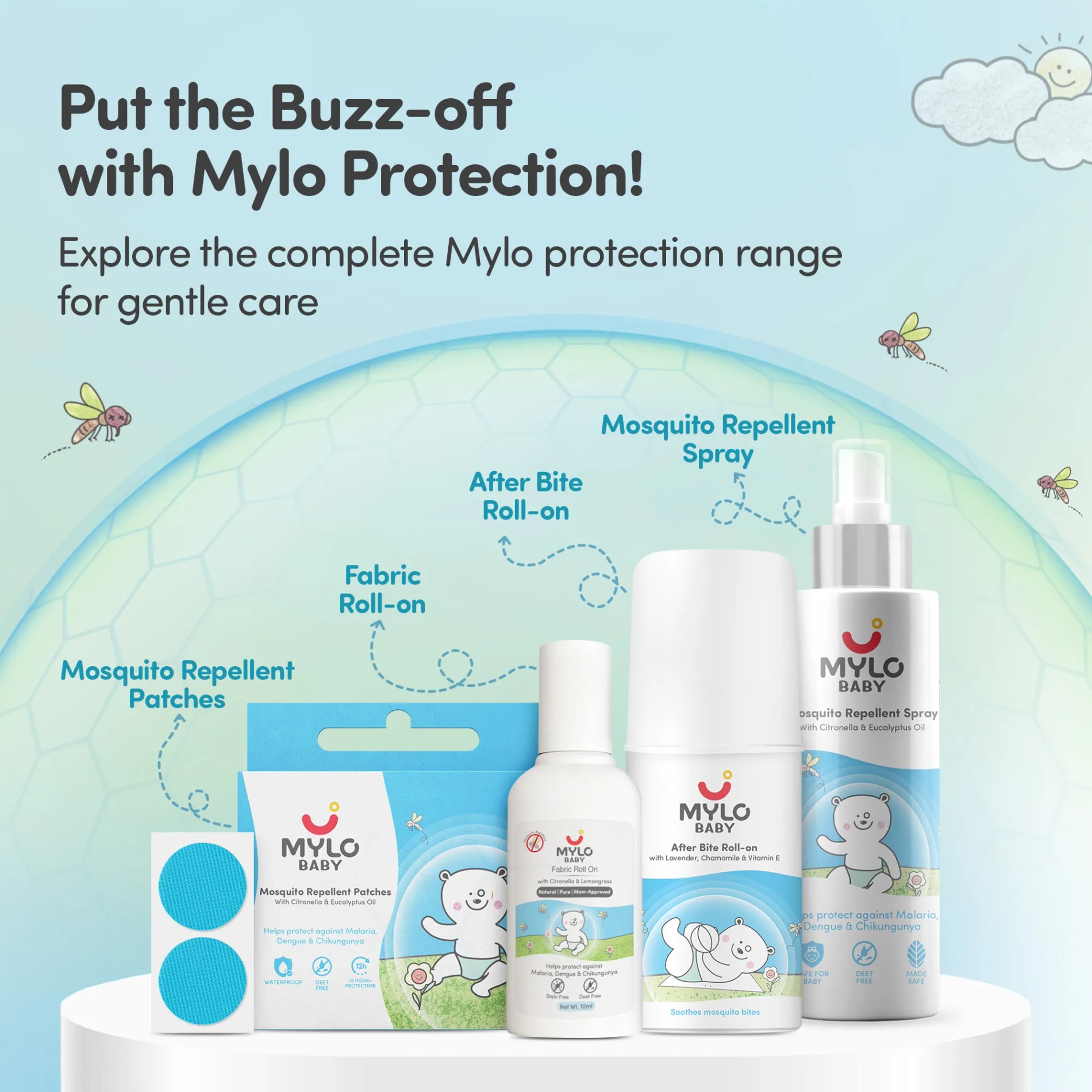 Mylo Baby Fabric Roll-on with Lemongrass and Citronella (10ml)