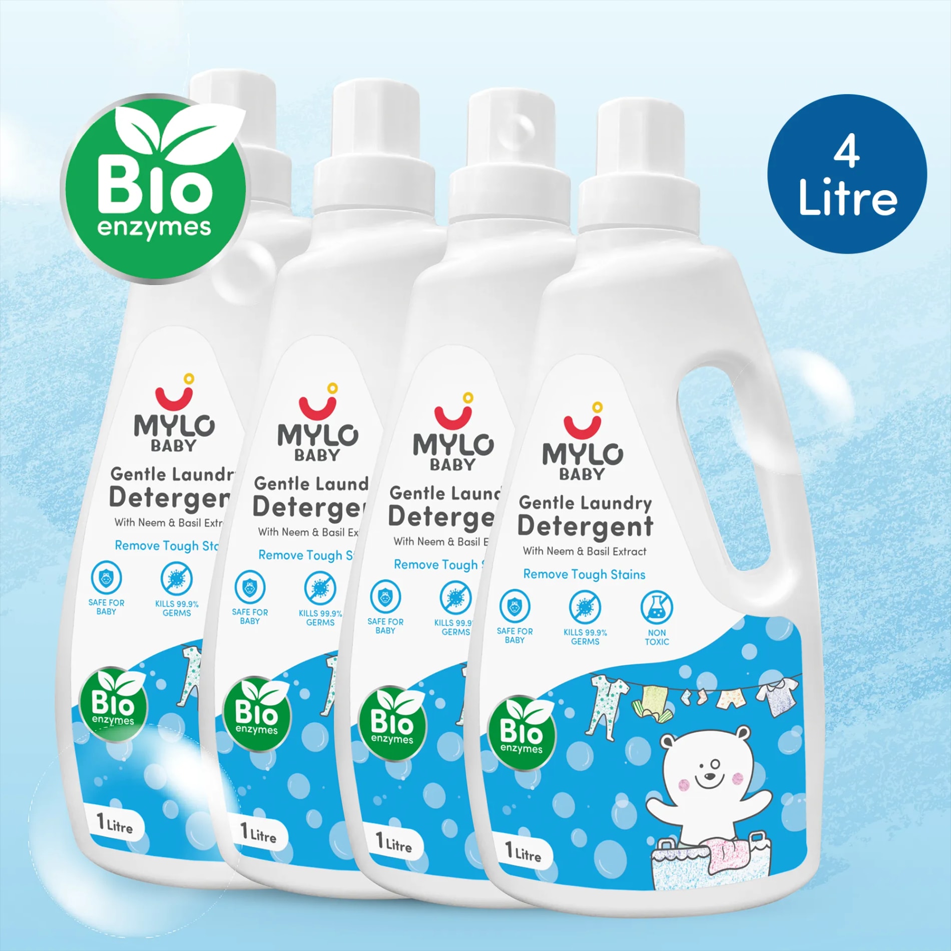 Baby Safe Liquid Detergent - 1 litre x Pack of 4