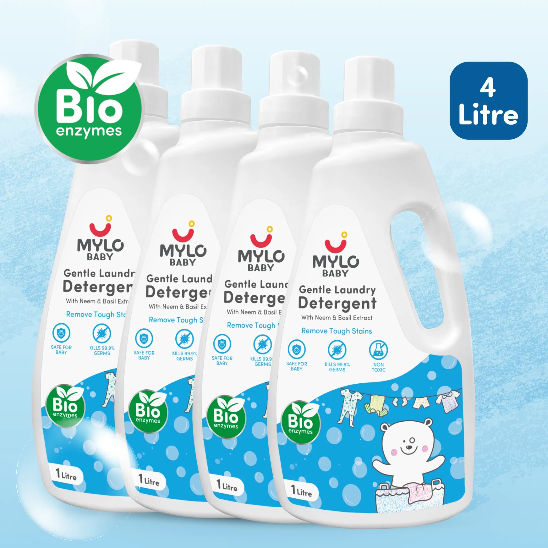 Baby Safe Liquid Detergent - 1 litre x Pack of 4