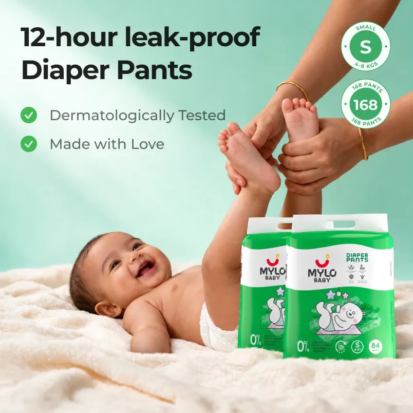 Mylo Baby Diaper Pants Jumbo S Size Pack of 84x2