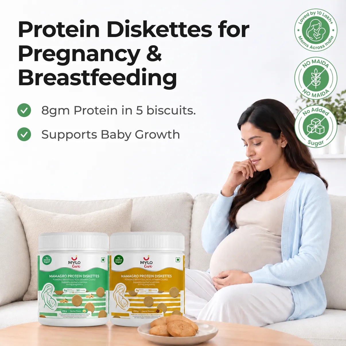 MamaGro™ Protein Diskettes - 500gm (50 Vanilla + 50 Jeera Diskettes)