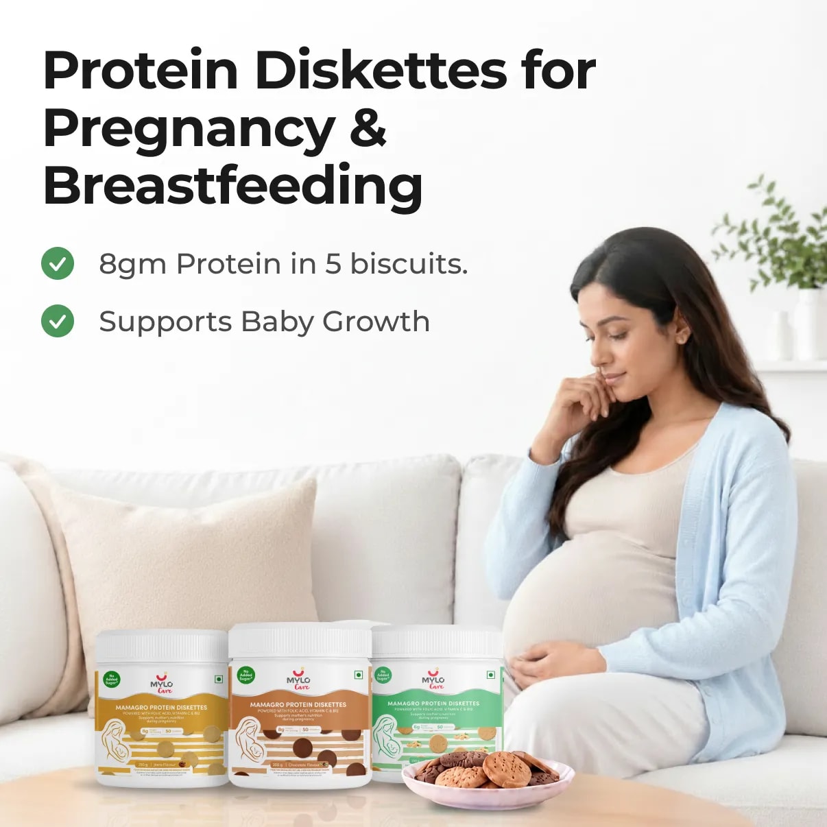 MamaGro™ Protein Diskettes - 750gm (50 Vanilla + 50 Jeera + 50 Chocolate Diskettes)