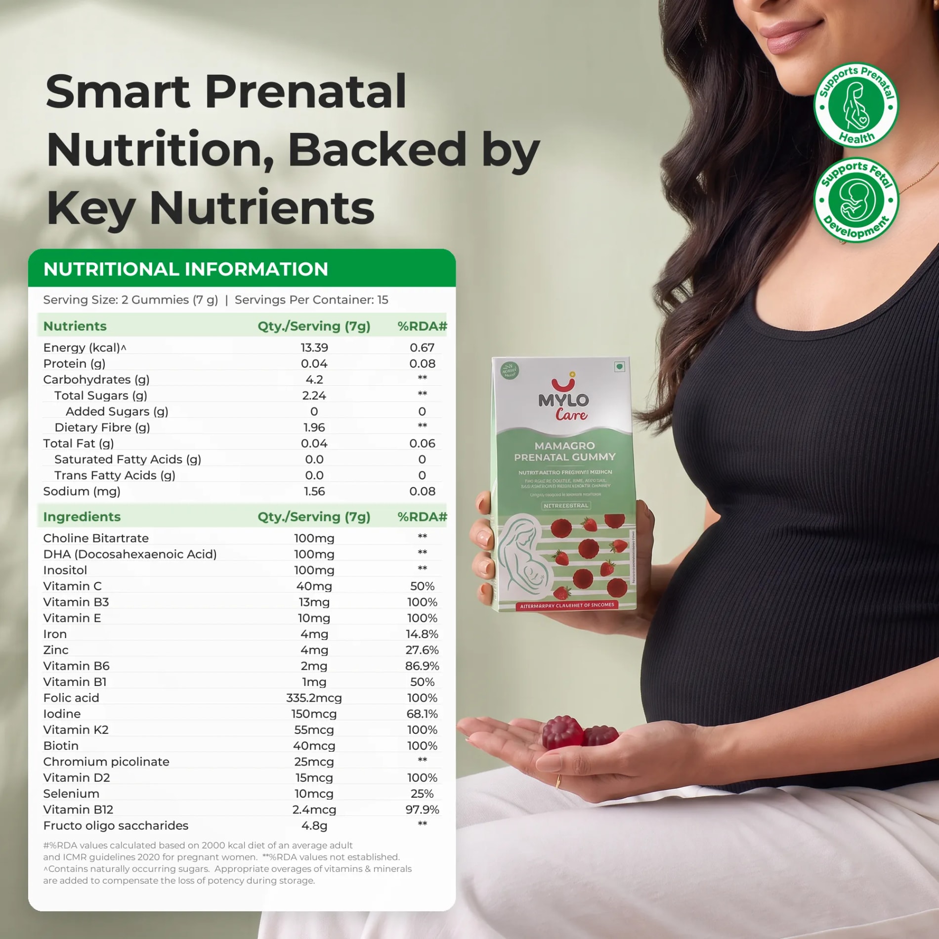  Mylo Care MamaGro Prenatal Gummy - Strawberry Flavour (90 Gummies)