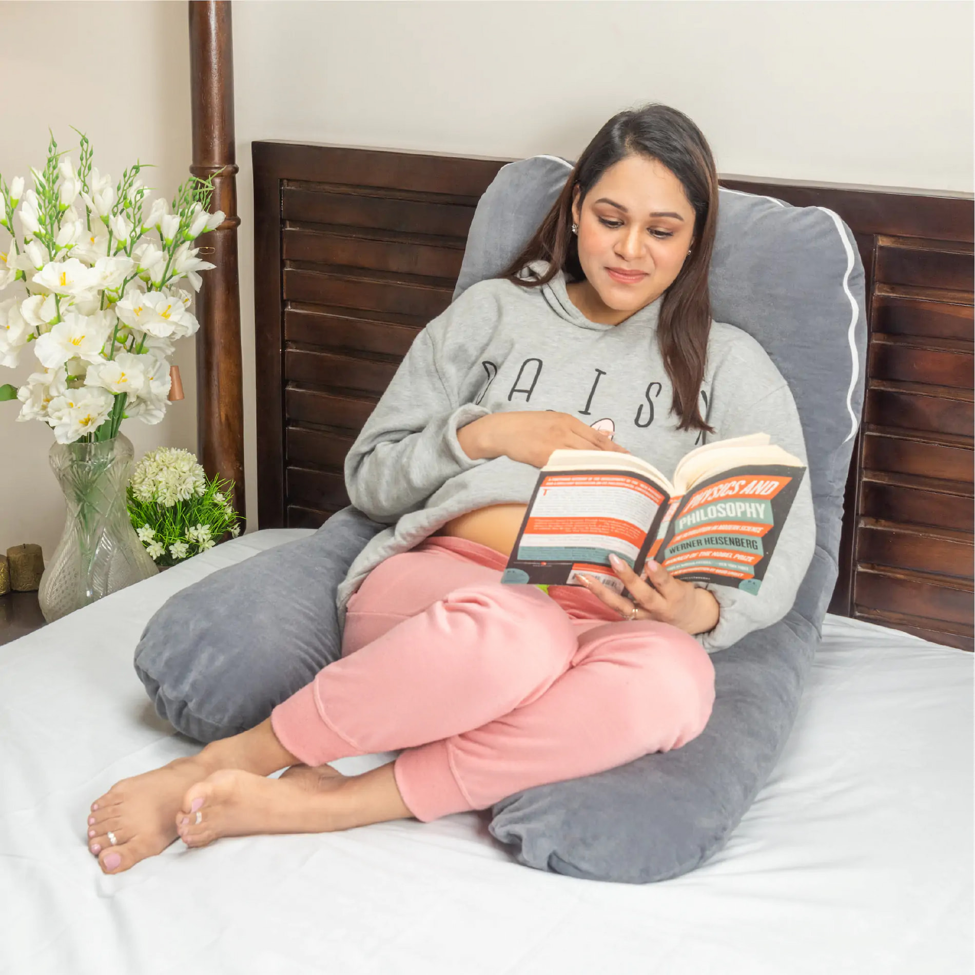 Premium Pregnancy Pillows for Sleeping - Grey