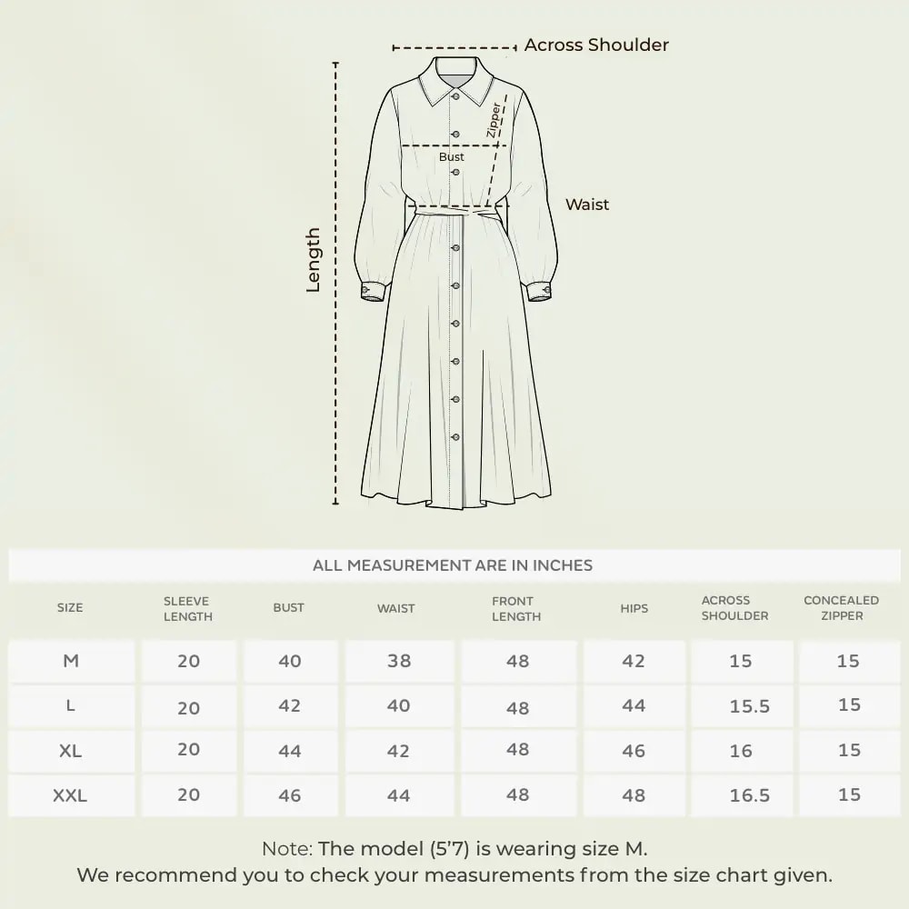 Pre & Post Maternity /Nursing Long Cuff Sleeves Shirt Collar Maxi Dress with Zippers for Easy Feeding -Cream Daisy - L