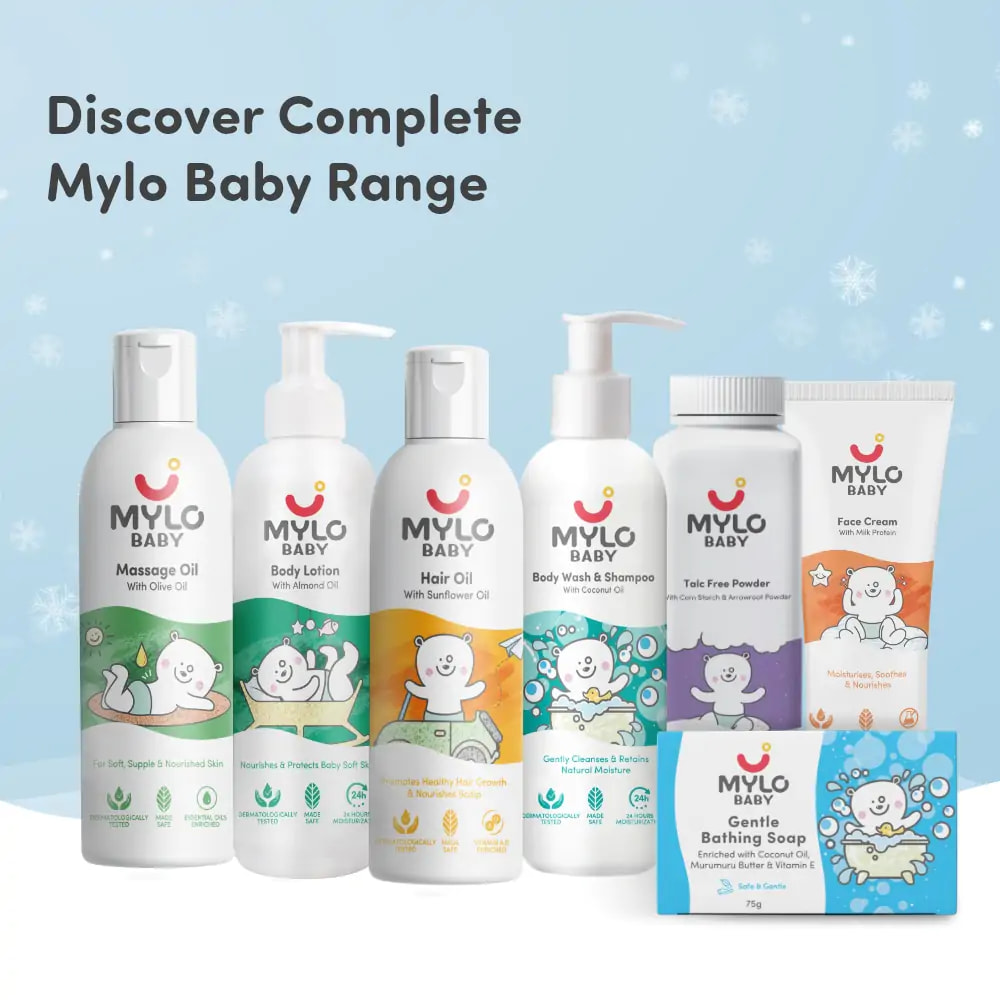 Mylo Baby Soap 75g - For 0-3 years with Vitamin E, Murumuru Butter, Jojoba Oil & Coconut Oil  - Pack of 5