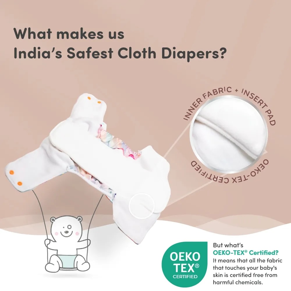 Adjustable & Reusable Cloth Diaper - Twinkle Twinkle & Rainbow - Pack of 2
