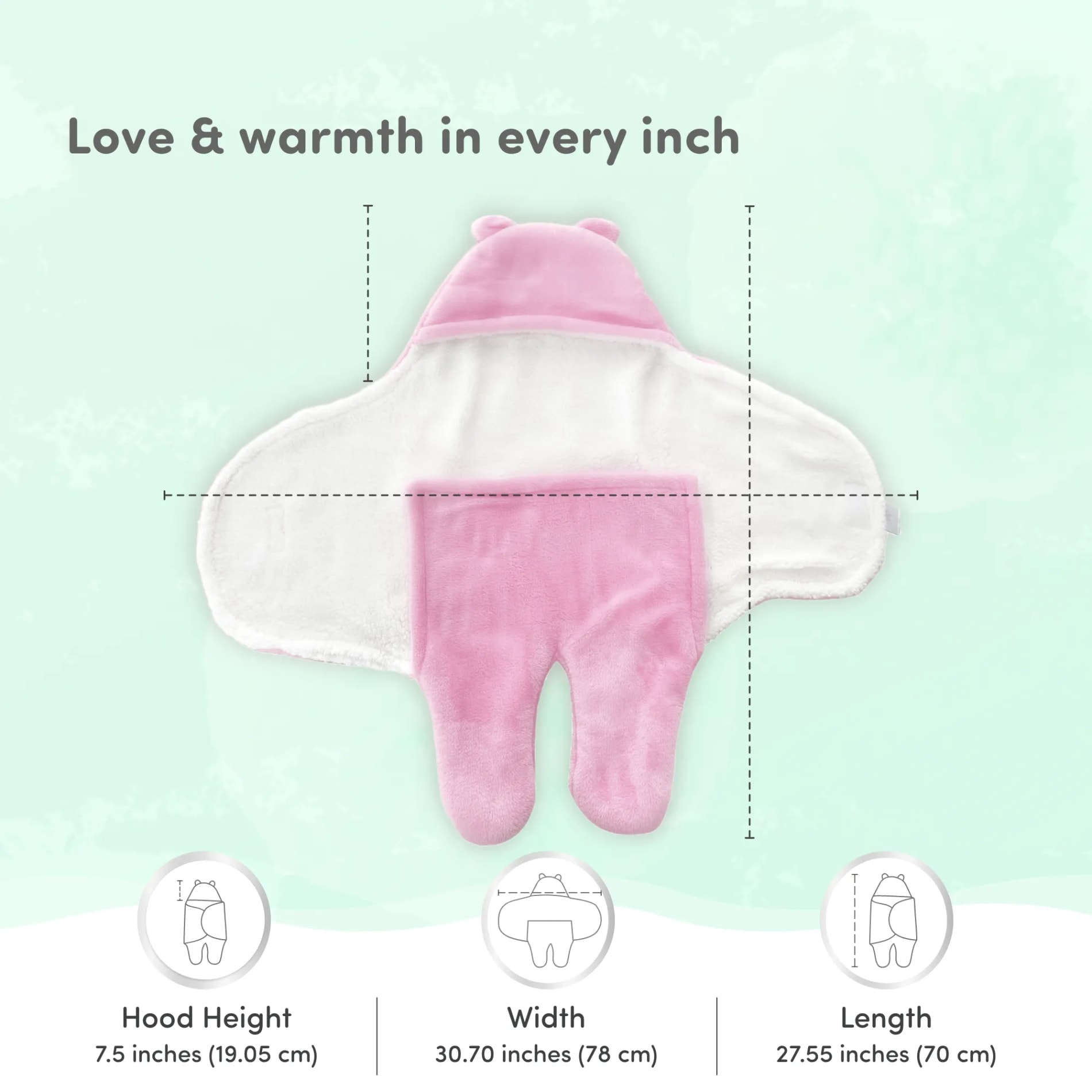 4in1 All Season Baby SwaddleWrapper For New Born Baby (06 months