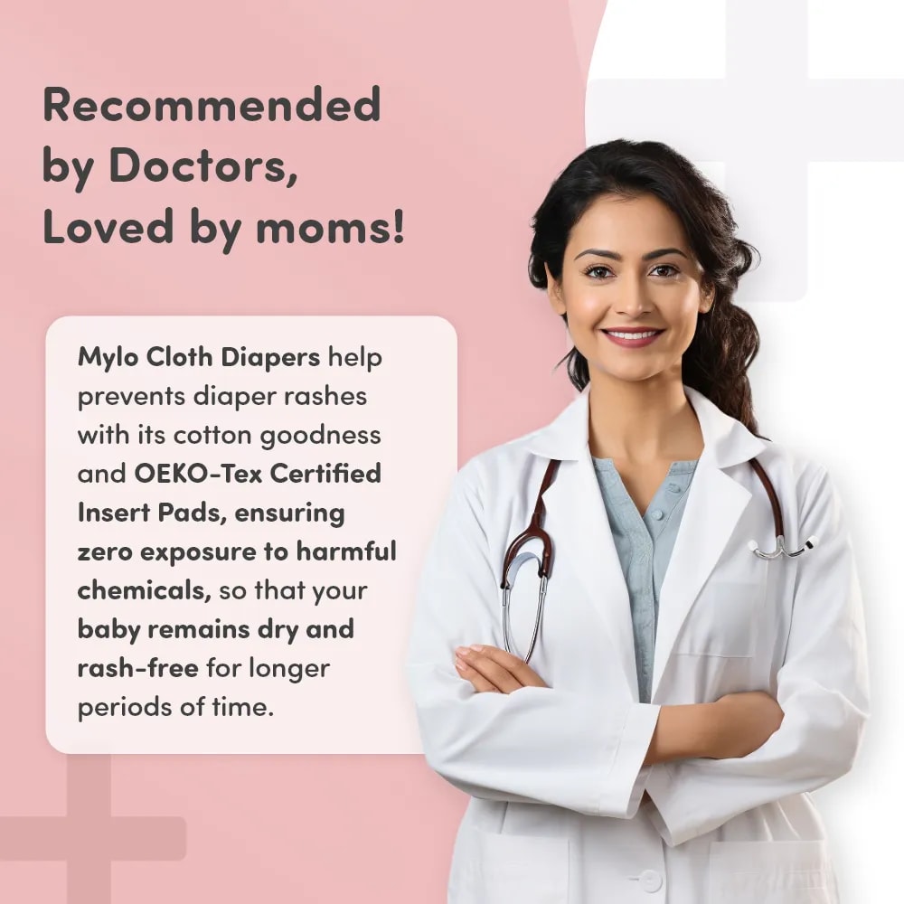 Adjustable Washable & Reusable Cloth Diaper With Absorbent Insert Pad (3M-3Y) | Oeko-Tex Certified | Prevents Rashes - Floral Spring & Jungle - Pack of 2