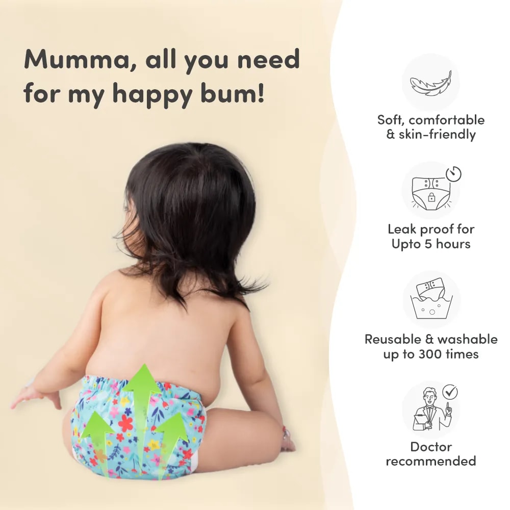 Adjustable & Reusable Cloth Diaper - Floral Spring & Pet Love - Pack of 2