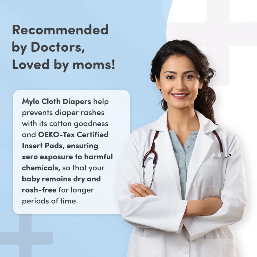 Adjustable Washable & Reusable Cloth Diaper With Dry Feel, Absorbent Insert Pad (3M-3Y) | Oeko-Tex Certified | Prevents Rashes - Floral Spring & Purple Love - Pack of 2