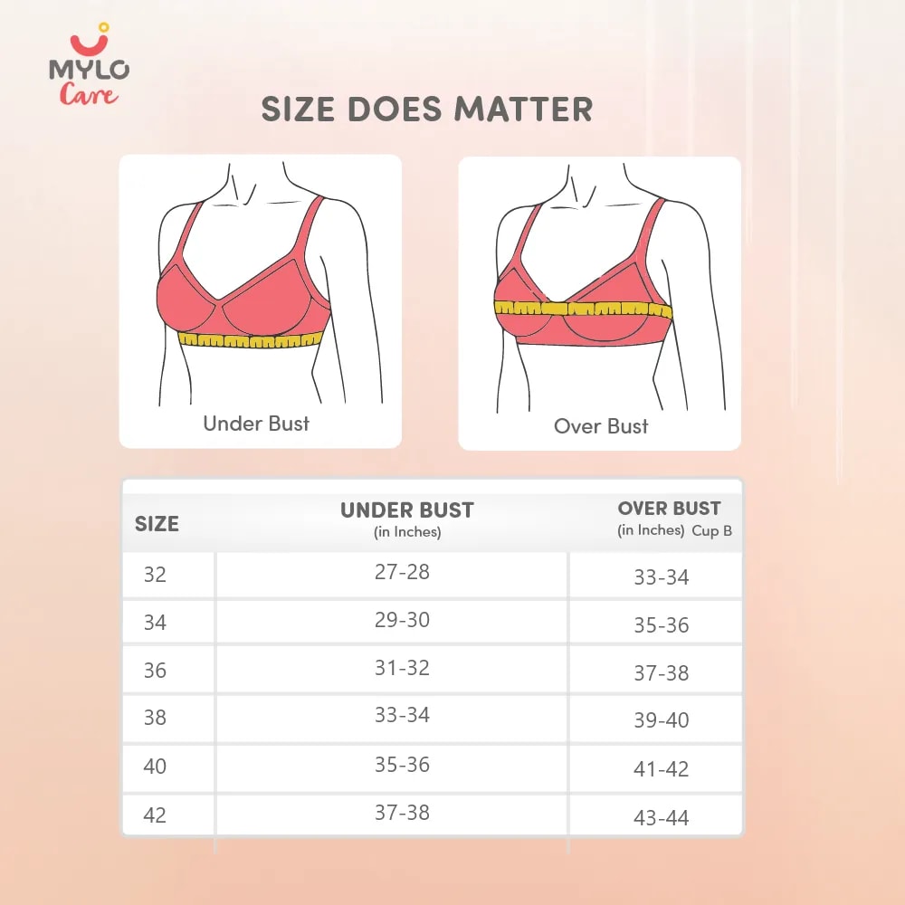 Non-Wired Non-Padded Maternity Bra/Feeding Bra with Free Bra Extender | Supports Growing Breasts | Eases Pumping & Feeding | Classic Black, Classic White, Magnolia Cream 42C