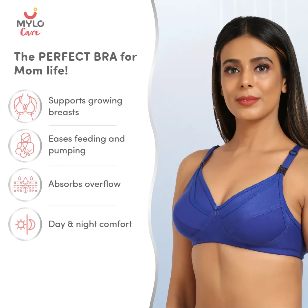 34B- Maternity/Nursing Moulded Spacer Cup Bra Navy