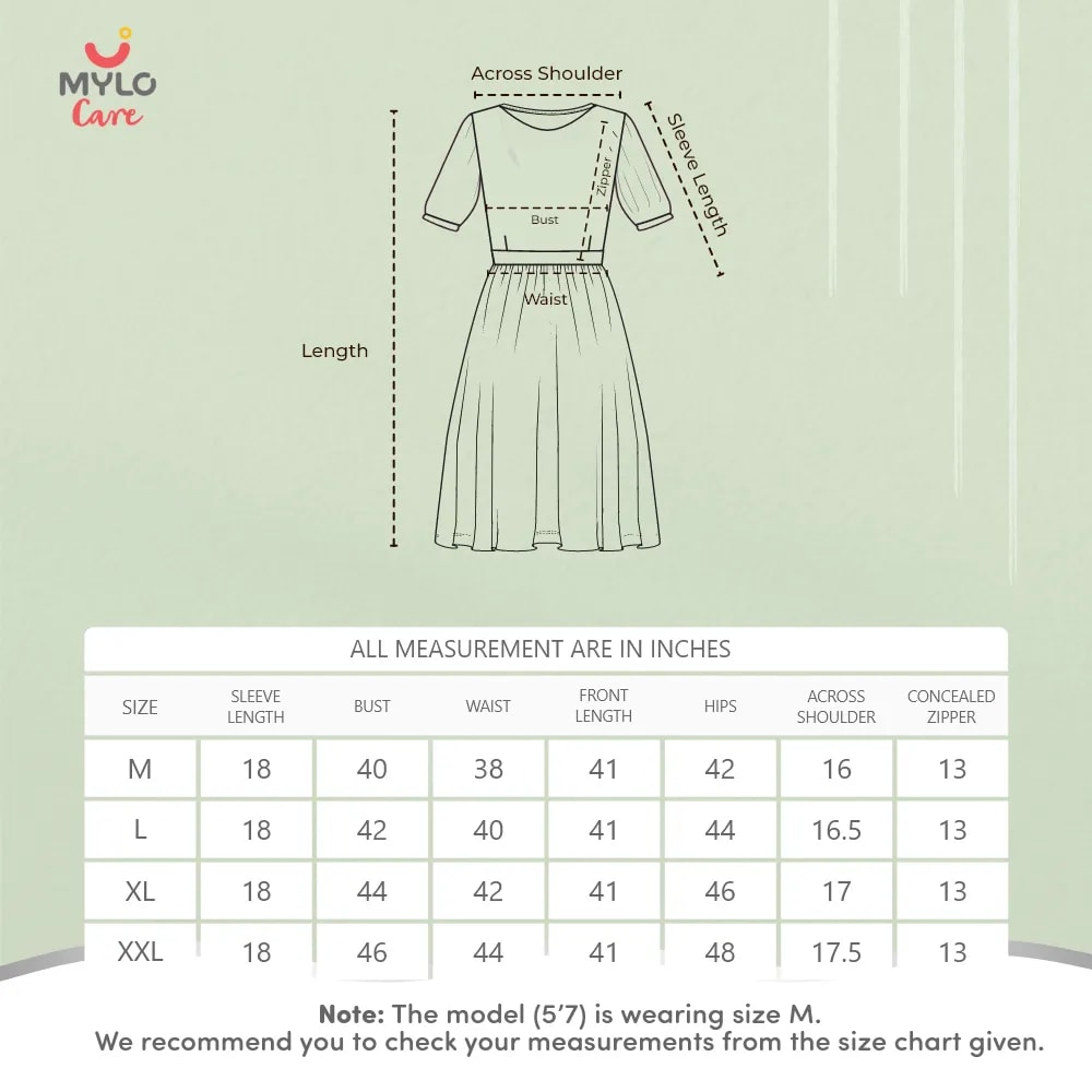 Maternity Dresses For Women with Both Side Zipper For Easy Feeding | Adjustable Belt for Growing Belly | Maxi Dress | Garden Flowers - Teal | XL