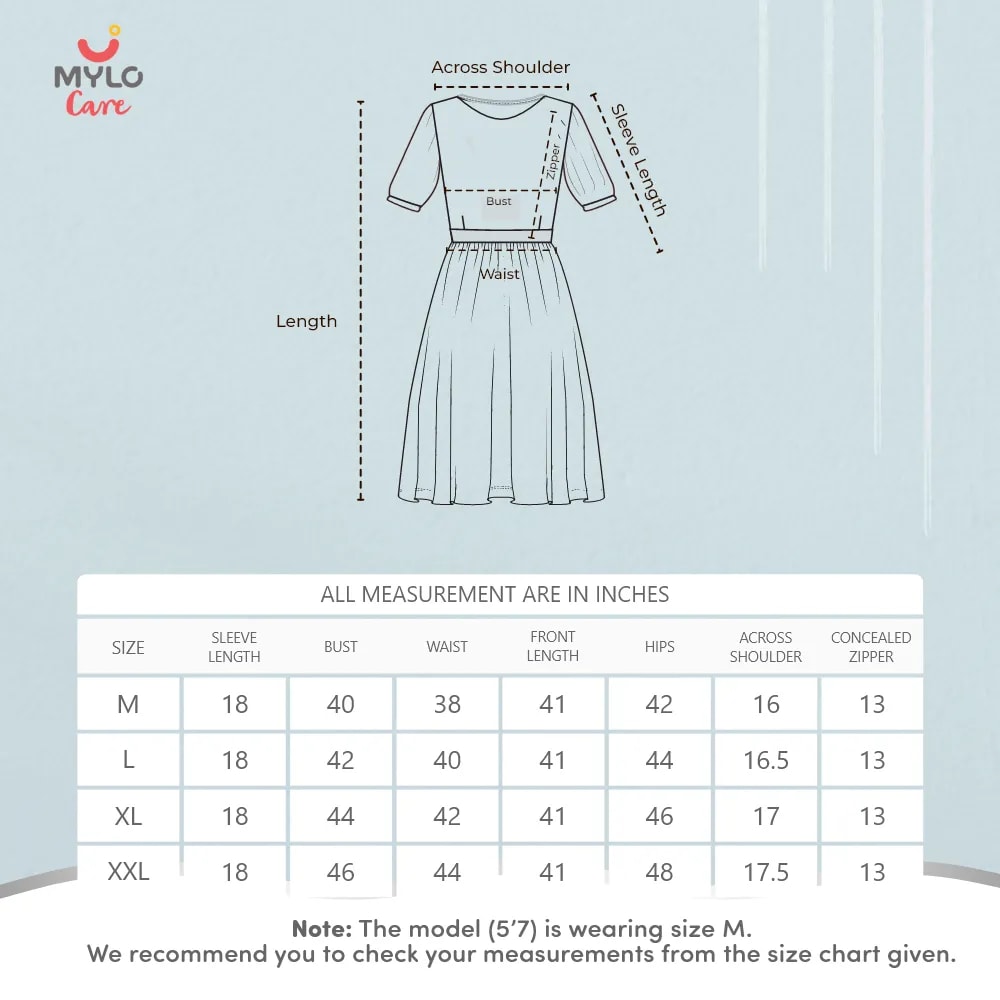 Maternity Dresses For Women with Both Side Zipper For Easy Feeding | Adjustable Belt for Growing Belly | Maxi Dress | Garden Flowers | M