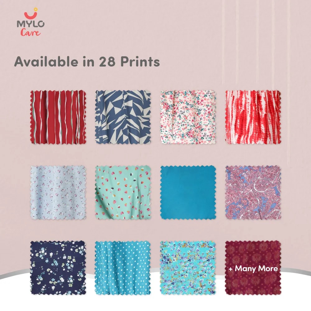 Maternity Dresses For Women with Both Side Zipper For Easy Feeding | Adjustable Belt for Growing Belly | Maxi Dress | Stripes - Red | XXL